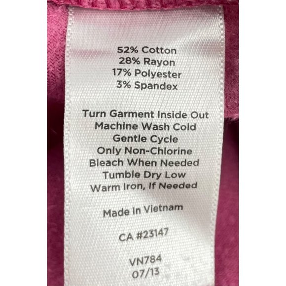 Talbots Women's Size Large Petite Fuchsia Velour Straight-Leg Stretchy Pants - Picture 4 of 4